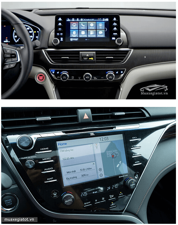 toyota camry 2019 va honda accord 2019 muaxebanxe com 7 So sánh Camry 2.5Q và Accord 2.4AT nhập khẩu Thái lan